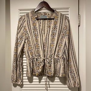 Skies are Blue Cinched Peasant Blouse